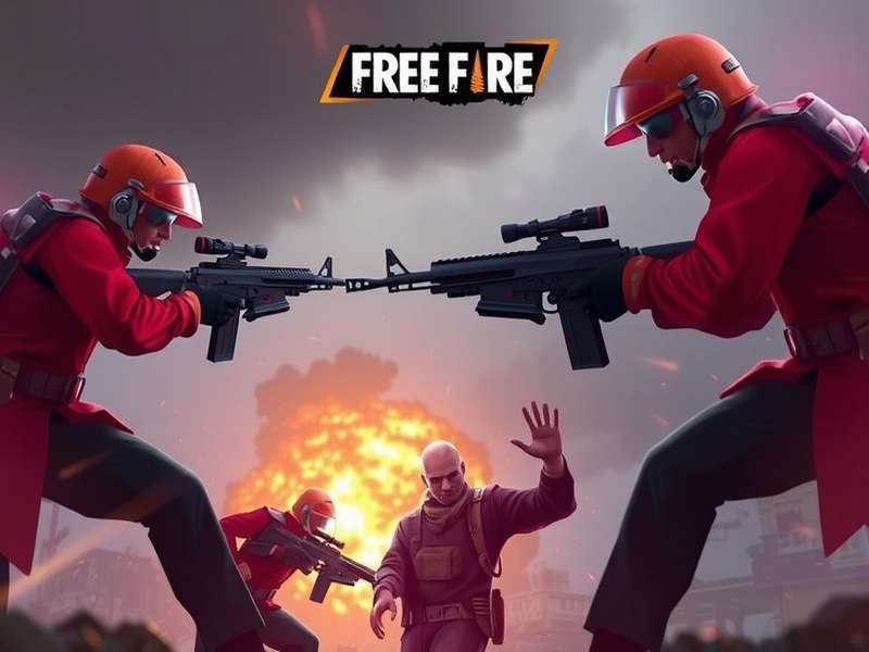 Free Fire Survival squad coordinating a attack in a team battle